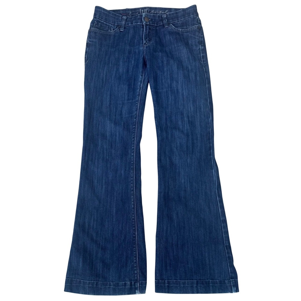 IT Los Angeles Y2K Indigo Dark‎ Wash Embroidered Pockets Denim Flare Leg Size 29